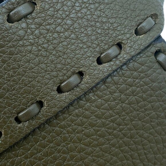 FENDI Peekaboo Selleria I see you Size Petit Leather Khaki 8BN335 - Picture 11 of 16
